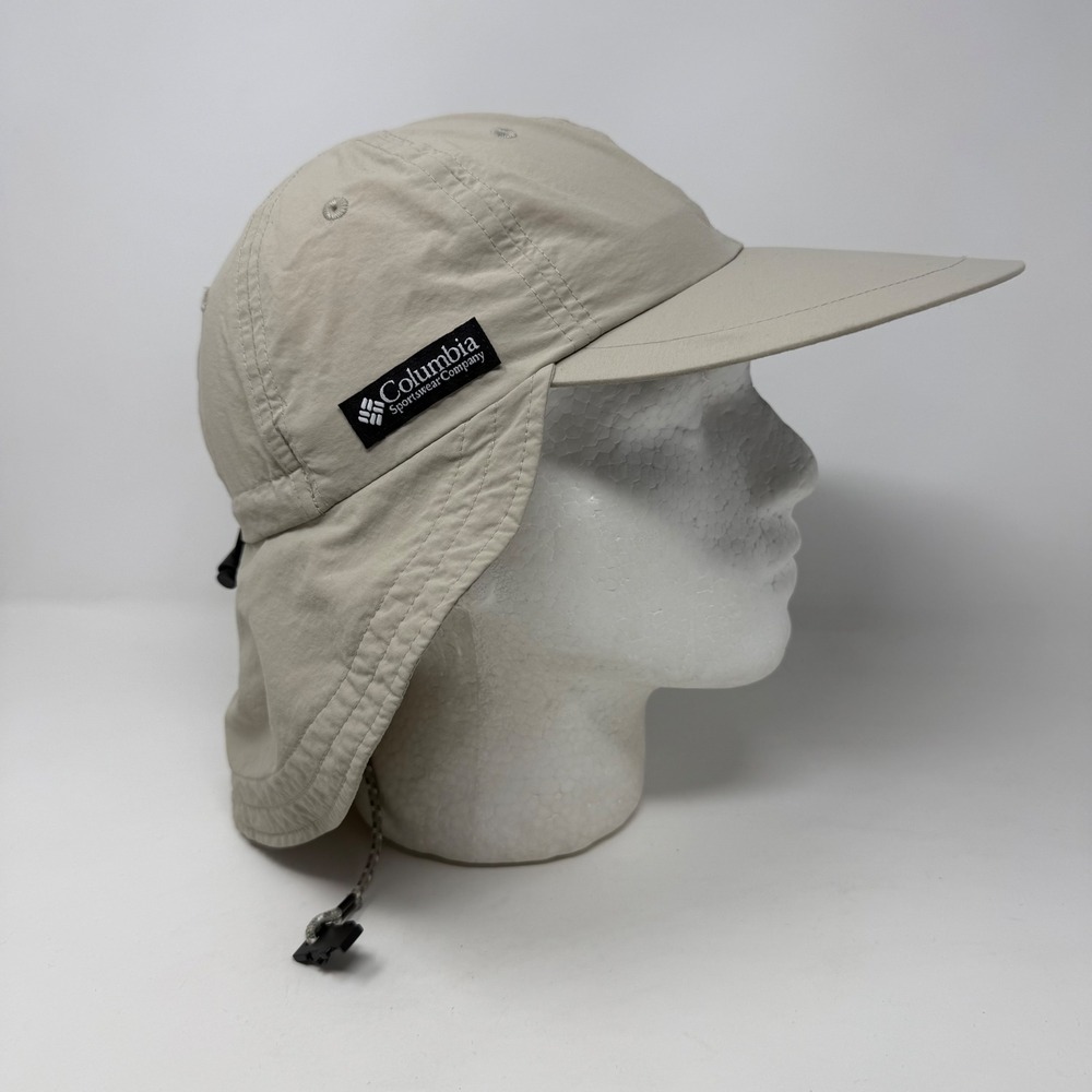 Columbia Hat Schooner Bank Tan Cachalot One Size Sun Protection Cap Neck Flap